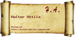 Halter Attila névjegykártya